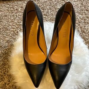 Coleter Chic Black Leather High Heels-size 39 6-6.5 US
